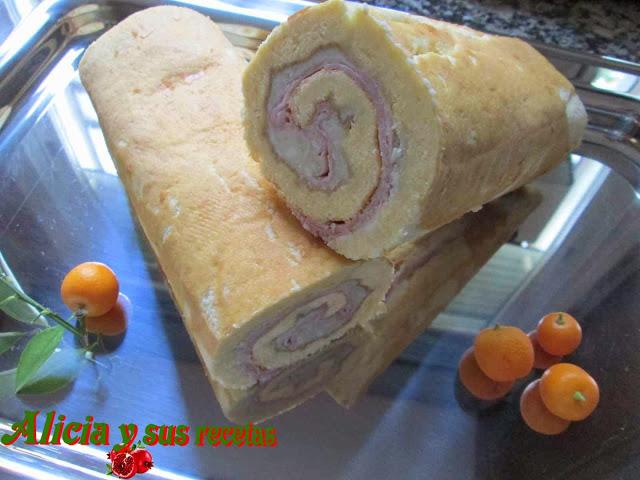 BRAZO DE GITANO DE JAMÓN COCIDO Y QUESO ROQUEFORT