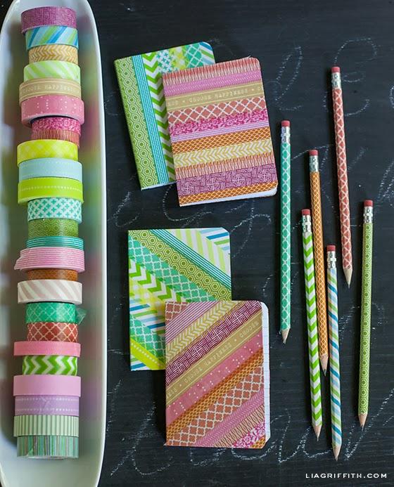 Libretas y lápices con Washi Tape