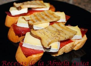 TAPA DE JAMÓN CON QUESO BRIE Y BOLETUS EDULIS