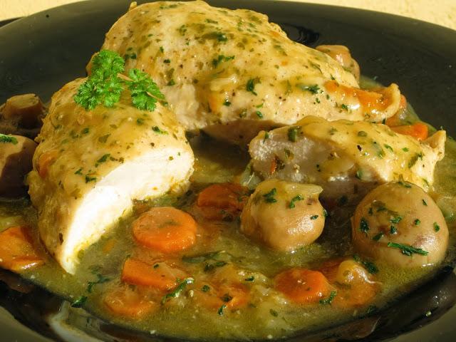 Pechugas en salsa de cerveza olla GM