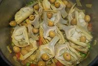 Tajine de Alcachofas con Aceitunas y Limon confitado  (Tajine d´artichauts aux Olives et au Citron Confit)