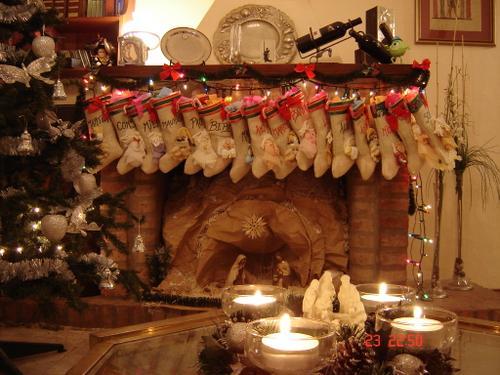 Lindas chimeneas navideñas