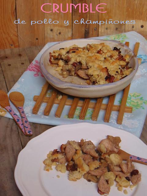 CRUMBLE DE POLLO Y CHAMPIÑONES