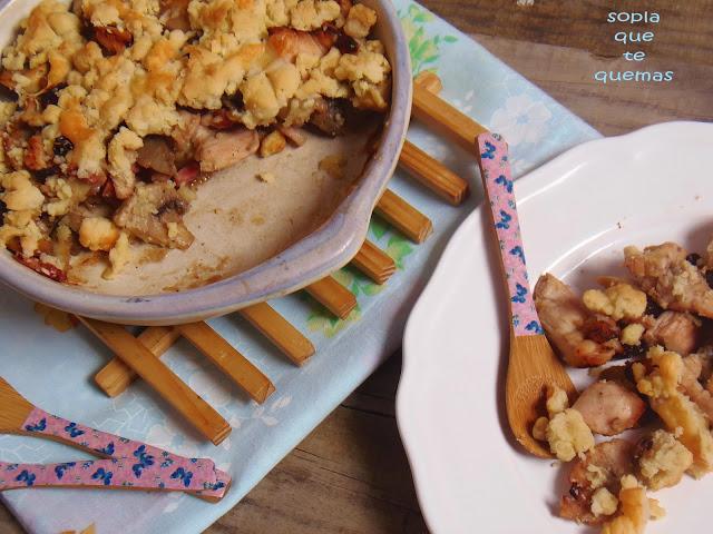 CRUMBLE DE POLLO Y CHAMPIÑONES