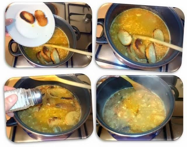 Sopa de pan y almejas
