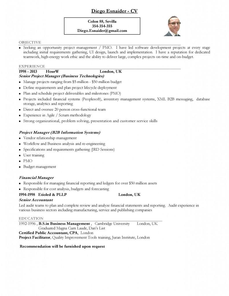 Resume Project Manager 791x1024 Ejemplo: Cómo hacer un Resume