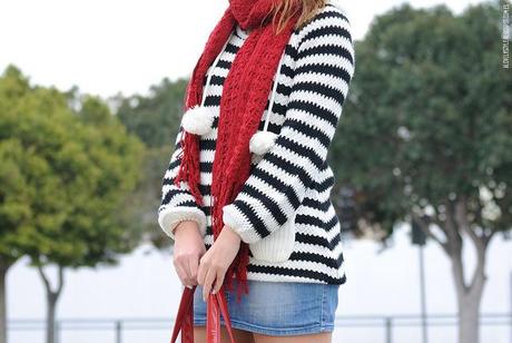 Look of the day: Striped Jumper & Denim Skirt lovelystyle (1)