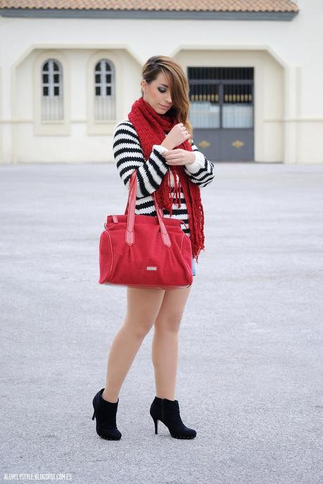 Look of the day: Striped Jumper & Denim Skirt lovelystyle (10)