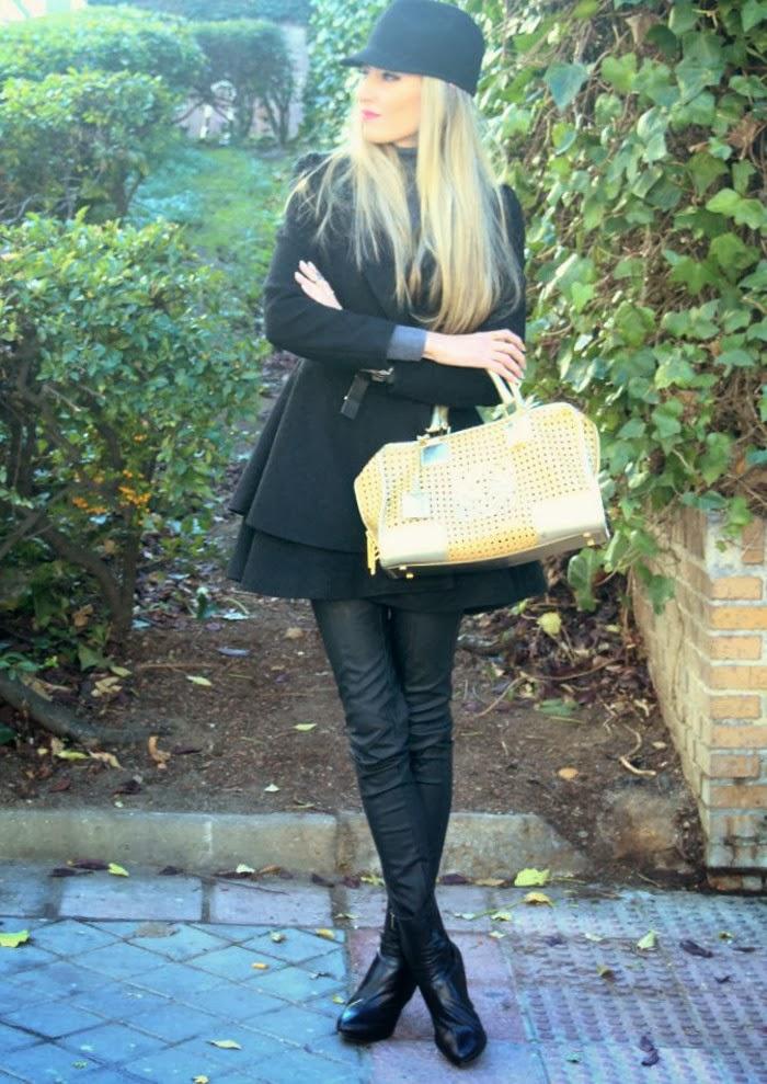 Booties, leather pant and hat