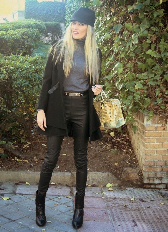 Booties, leather pant and hat