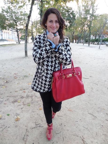 houndstooth & red houndstooth & red