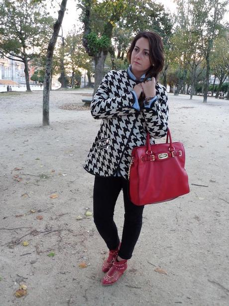 houndstooth & red houndstooth & red