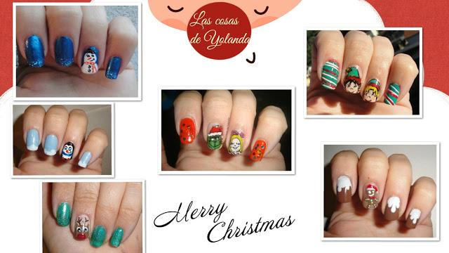 6 diseños de nail art para navidades! (solo fotos)