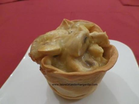 pollo-champiñon y3 Tulipas de pollo y champiñón-Paso a paso