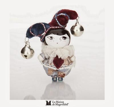 Harlequin resin Doll Jewelry... Mageritdoll, an Spanish Doll.
