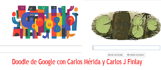 Doodle de Google con Carlos Juan Finlay y Carlos Mérida, solo para Latinoamérica