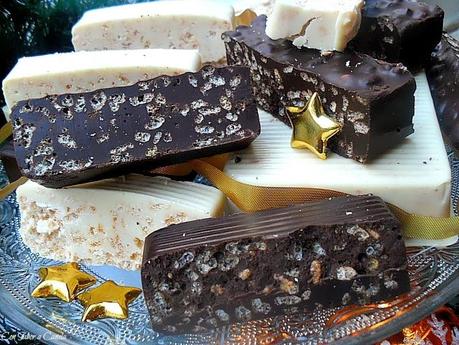 Turrón de chocolate Lindt y turrón de chocolate blanco