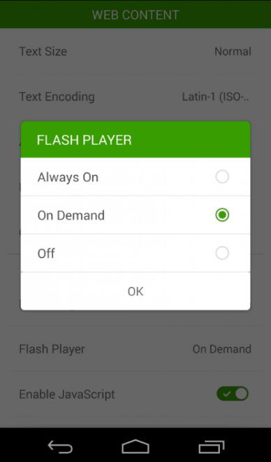 Cómo ver contenidos web Flash desde Android 4.4