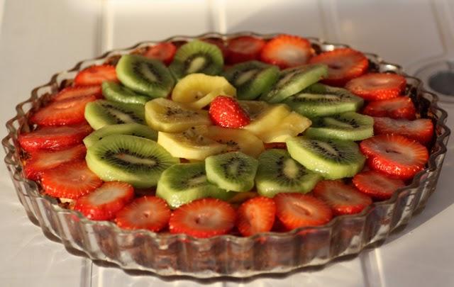 Tarta de queso con fruta fresca