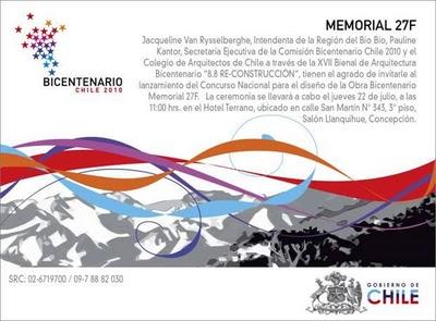 BIENAL SANTIAGO 2010: CONCURSO MEMORIAL 27F.