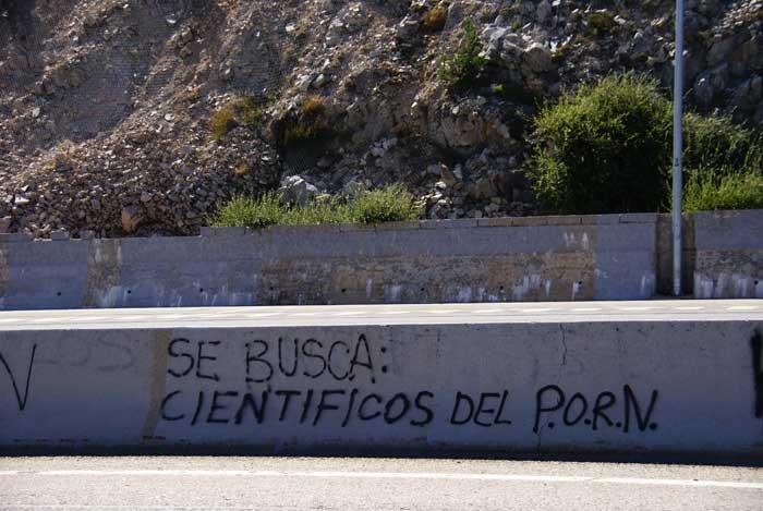 Aparecen decenas de pintadas en el Puerto de Navacerrada contra el PORN de la Especulación