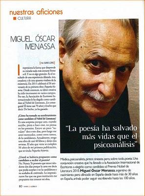 La revista JÚBILO entrevista a Miguel Menassa (Nº 126. Abril. Páginas 80, 81 y 82)