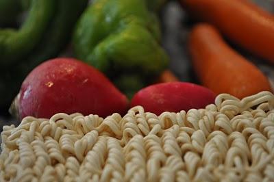 Tallarines con verduras