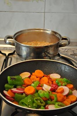 Tallarines con verduras