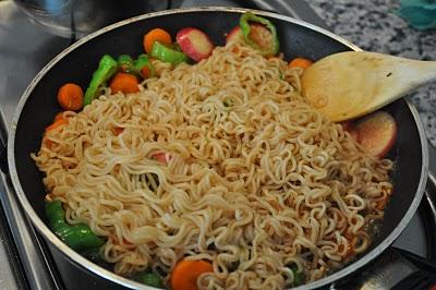 Tallarines con verduras