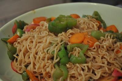 Tallarines con verduras