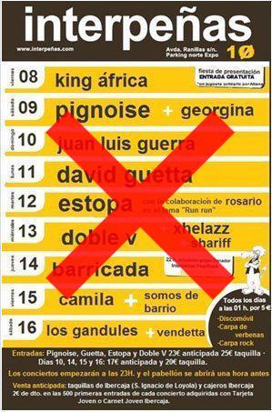 Cartel falso de Interpeñas Zaragoza para El Pilar 2010