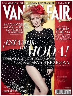 Eva Herzigova, muy racial, en portada de Vanity Fair España, Septiembre 2010