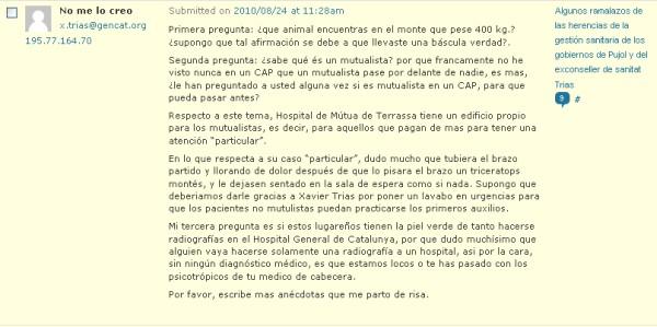 100 blogoerrores: Error 24 hacer el cafre con las críticas en la red, el caso de Mútua Terrassa