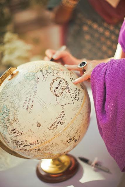 My Wedding Inspiration: un globo terráqueo como guestbook