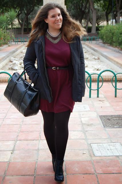 burgundy dress