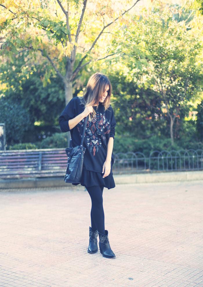 street style barbara crespo ethnic oversize sheinside sweatshirt fashion blogger outfit