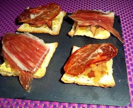 Hojaldre de Setas e Ibéricos