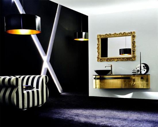 Lindos baños en color dorado