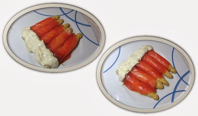 ESPARRAGOS VESTIDOS DE SALMON AHUMADO