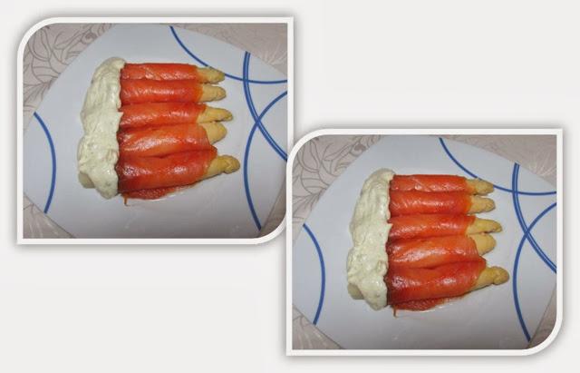ESPARRAGOS VESTIDOS DE SALMON AHUMADO