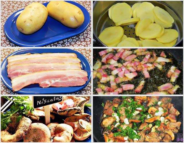 PATATAS CON NÍSCALOS, BACON Y BECHAMEL