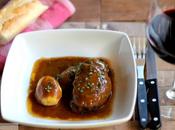 Carrilleras cerdo lacadas vino tinto. Receta