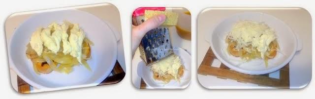 Sopa de cebolla y caldo de boletus al estilo francés