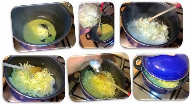 Sopa de cebolla y caldo de boletus al estilo francés