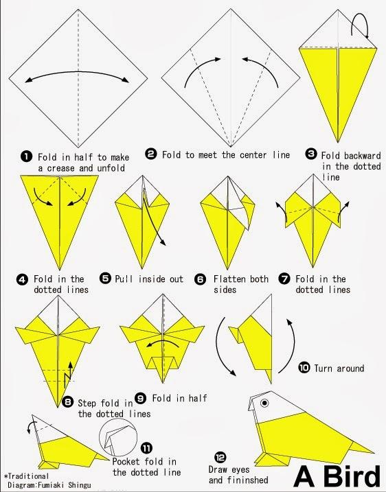 Un pájaro de origami