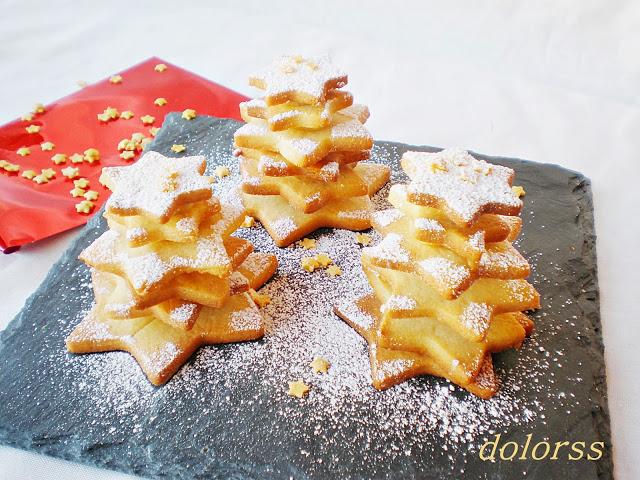 Arbolitos de Navidad con galletas de mantequilla