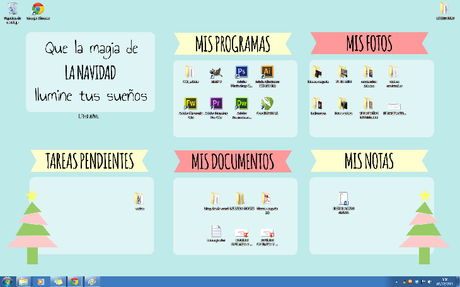 Organizador de escritorio de Navidad para tu ordenador