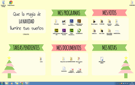 Organizador de escritorio de Navidad para tu ordenador