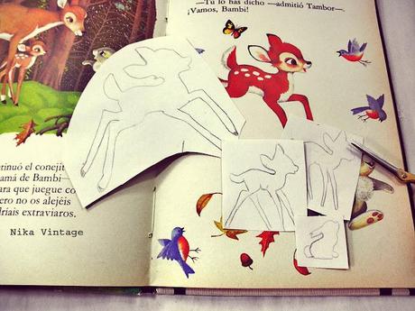 Diy ... Siluetas de Bambi y Tambor