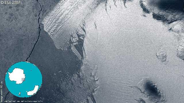 glaciar Totten desde el espacio